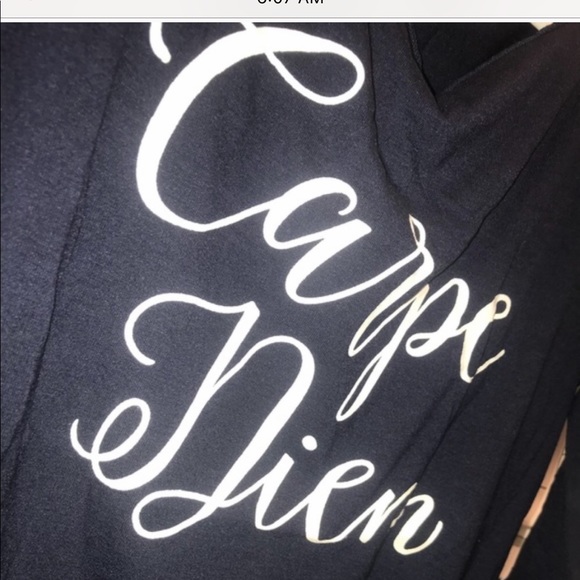 CARPE DIEM“ navy off shoulder top - Picture 2 of 4